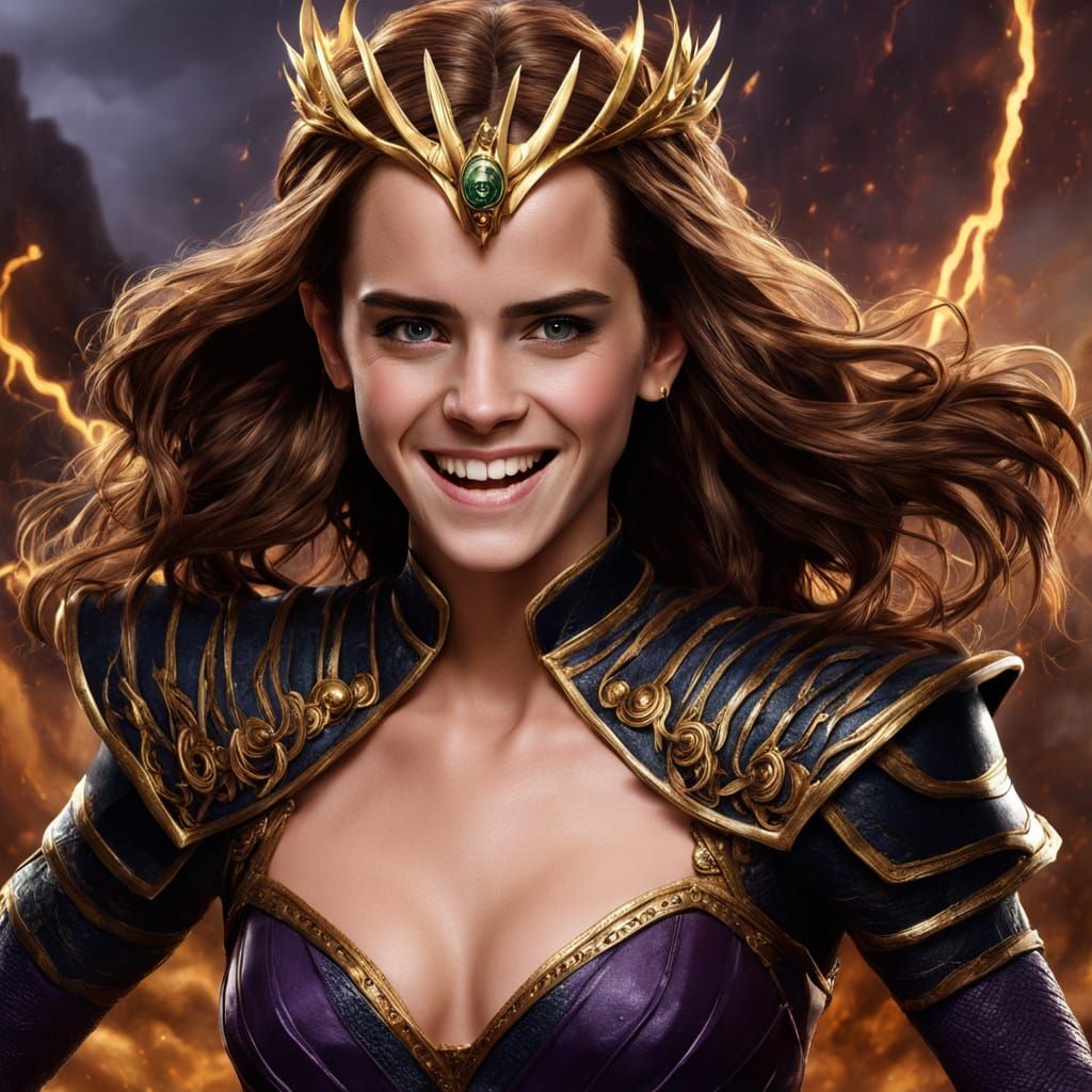 Evil Sorceress Sinestra with Dark Lightning Magic