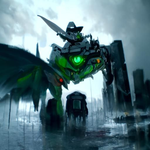 Sinister Voltron Crocodile Robot in Anime Style
