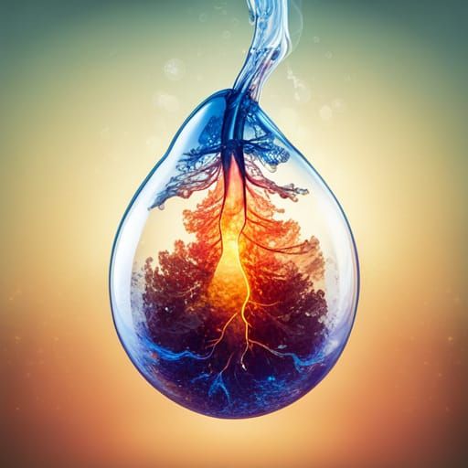 Glowing Glass Pear with Cosmic Energy