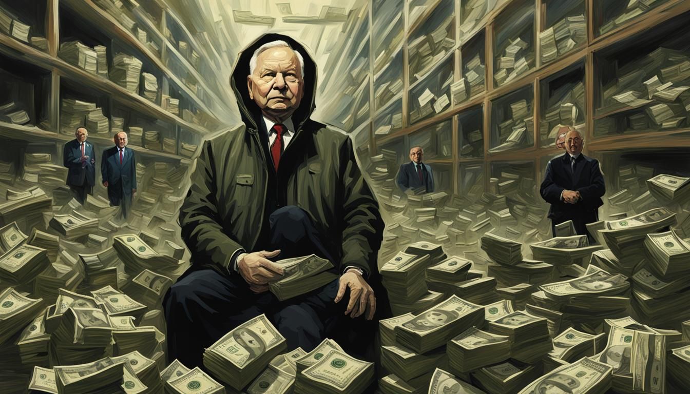 Sinister Kaczyński Surrounded by Money: Rutkowski Style