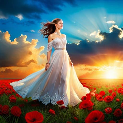 Sunset Wedding In The Poppies