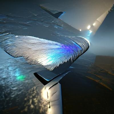 Abstract Ice Wing with Volumetric Lighting