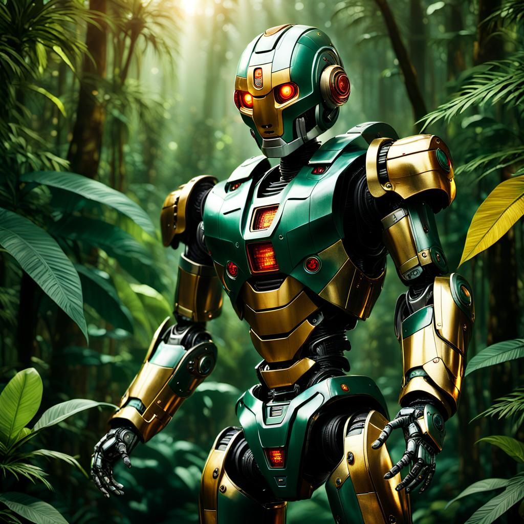 Robot in Suriname Rainforest: Digital Matte Painting