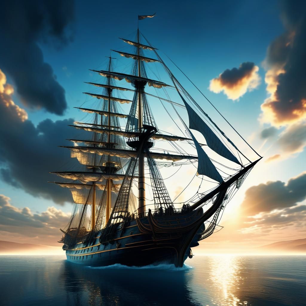 Majestic Sailor Bathed in Divine Light