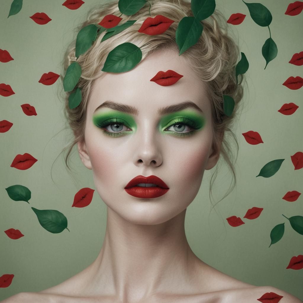 Striking Fashion Portrait with Bold Red Lips