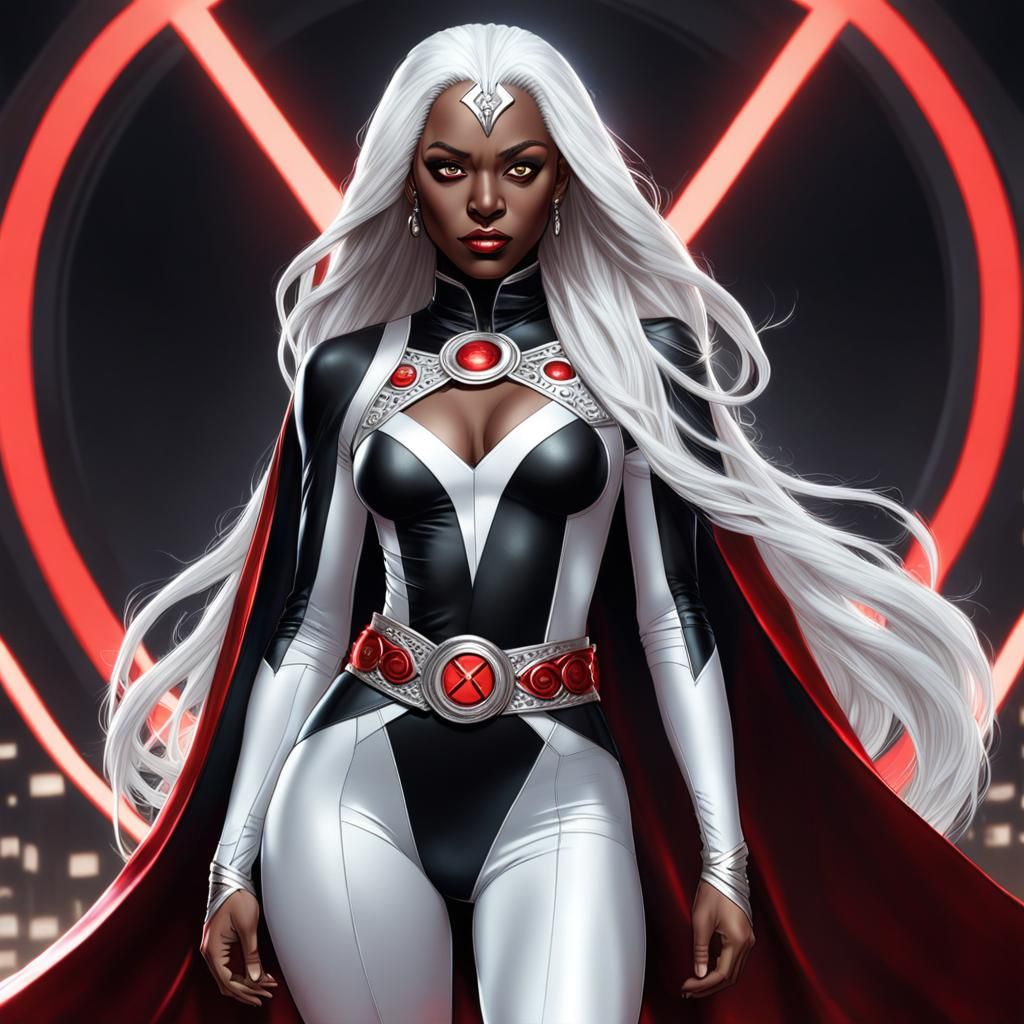 Hyperrealistic Storm X-Men Full Body Portrait