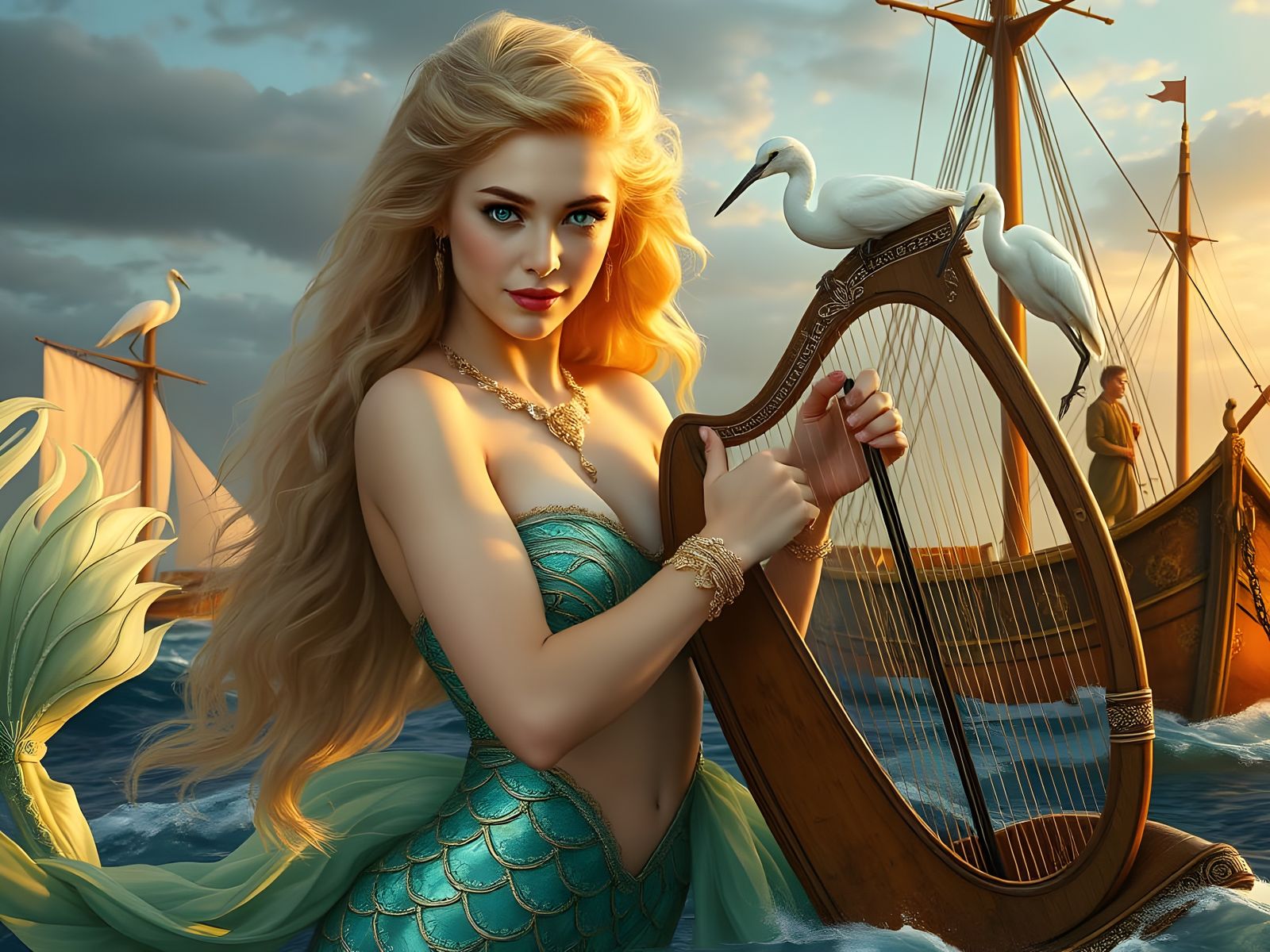 Siren Enchantress in Ancient Greek Splendor