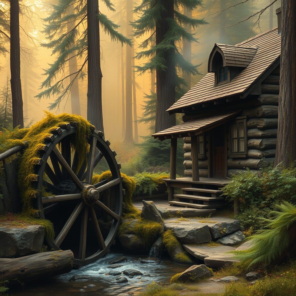 Weathered Waterwheel in Columbia River Gorge Wilderness