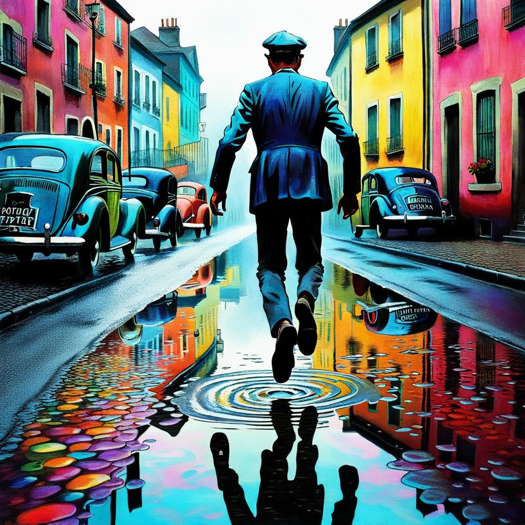 WACKY Henri Cartier-Bresson’s famous photo Man Jumping the P...