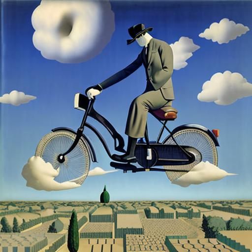 AI Interpretation of Magritte's Surrealist Style