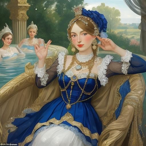 Opulent Noblewoman in Historical Portrait Style