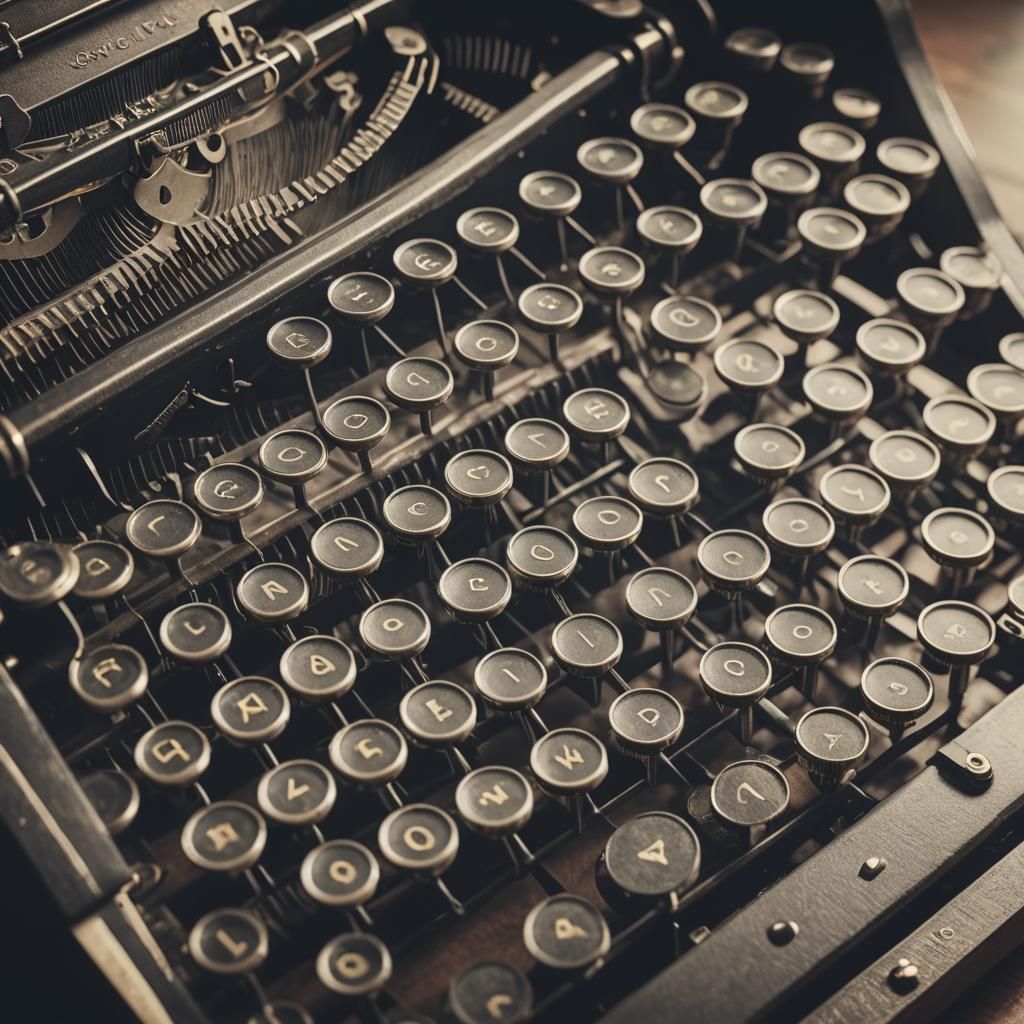 Vintage Typewriter with Hyperrealistic Details