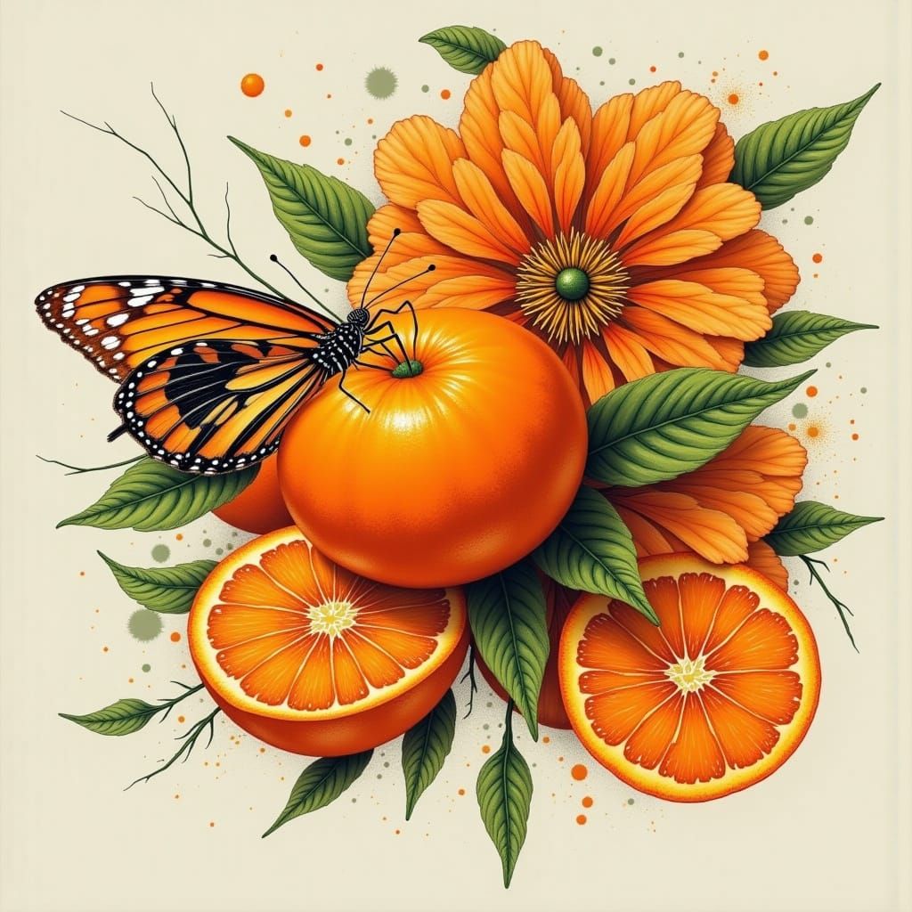 Orange Wonder Collage Art