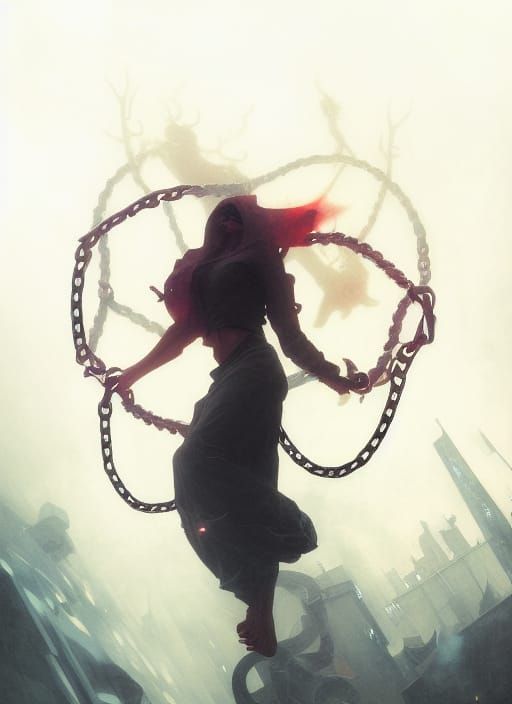 Chained Soul: Expressionist Painting of Hope