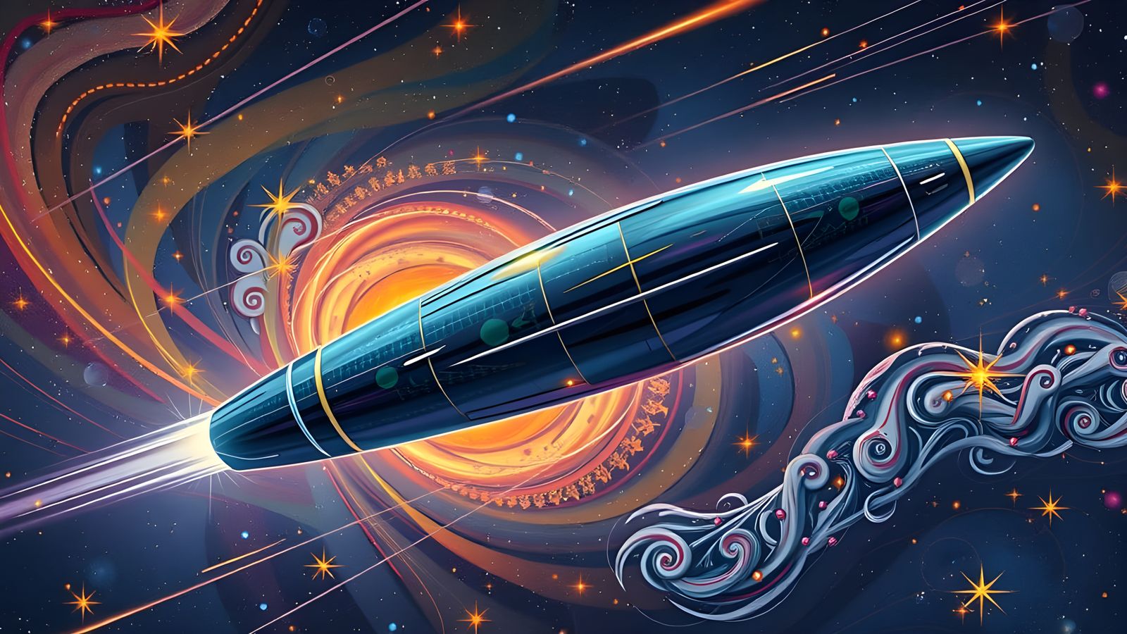 Iridescent Cylinder in Cosmic Impasto Dreamscape