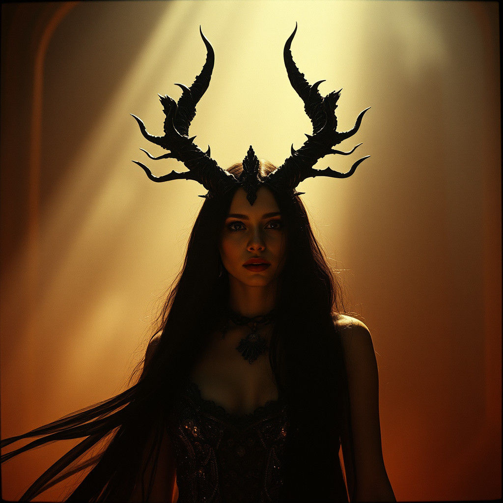 Cinematic Lilith with Film Grain and Moody Lighting