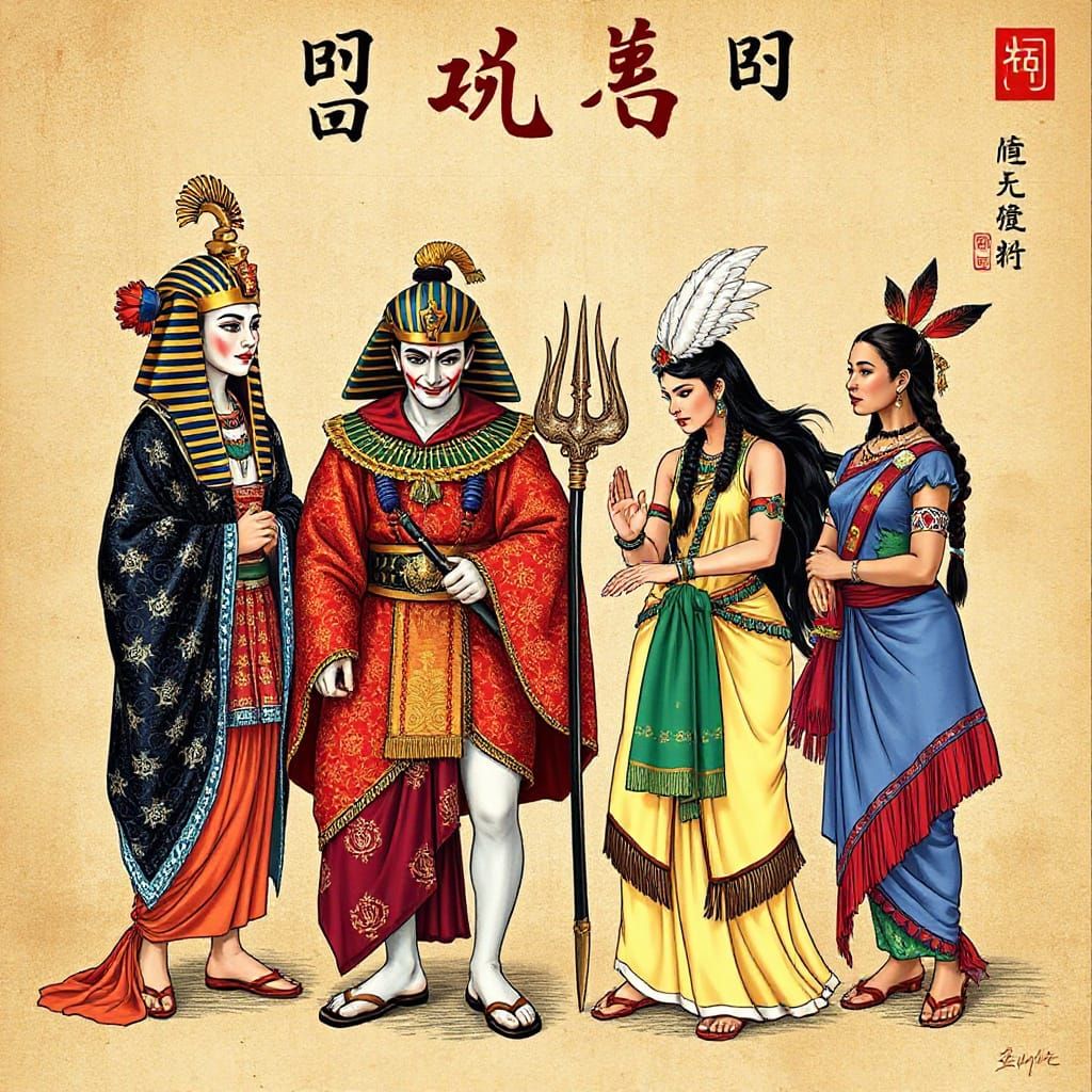 Diverse Historical and Fictional Characters Together