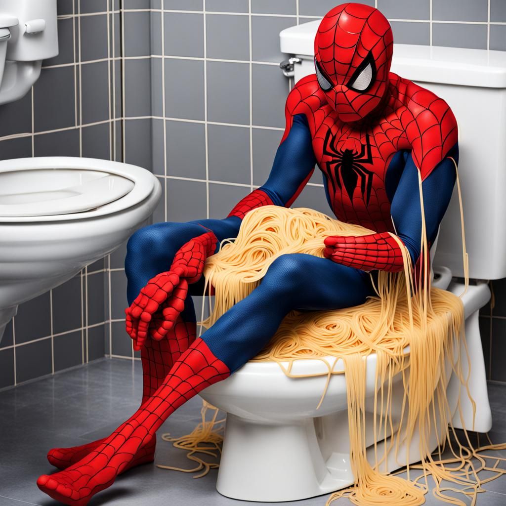 Spiderman's Spaghetti Webbing Toilet Trouble