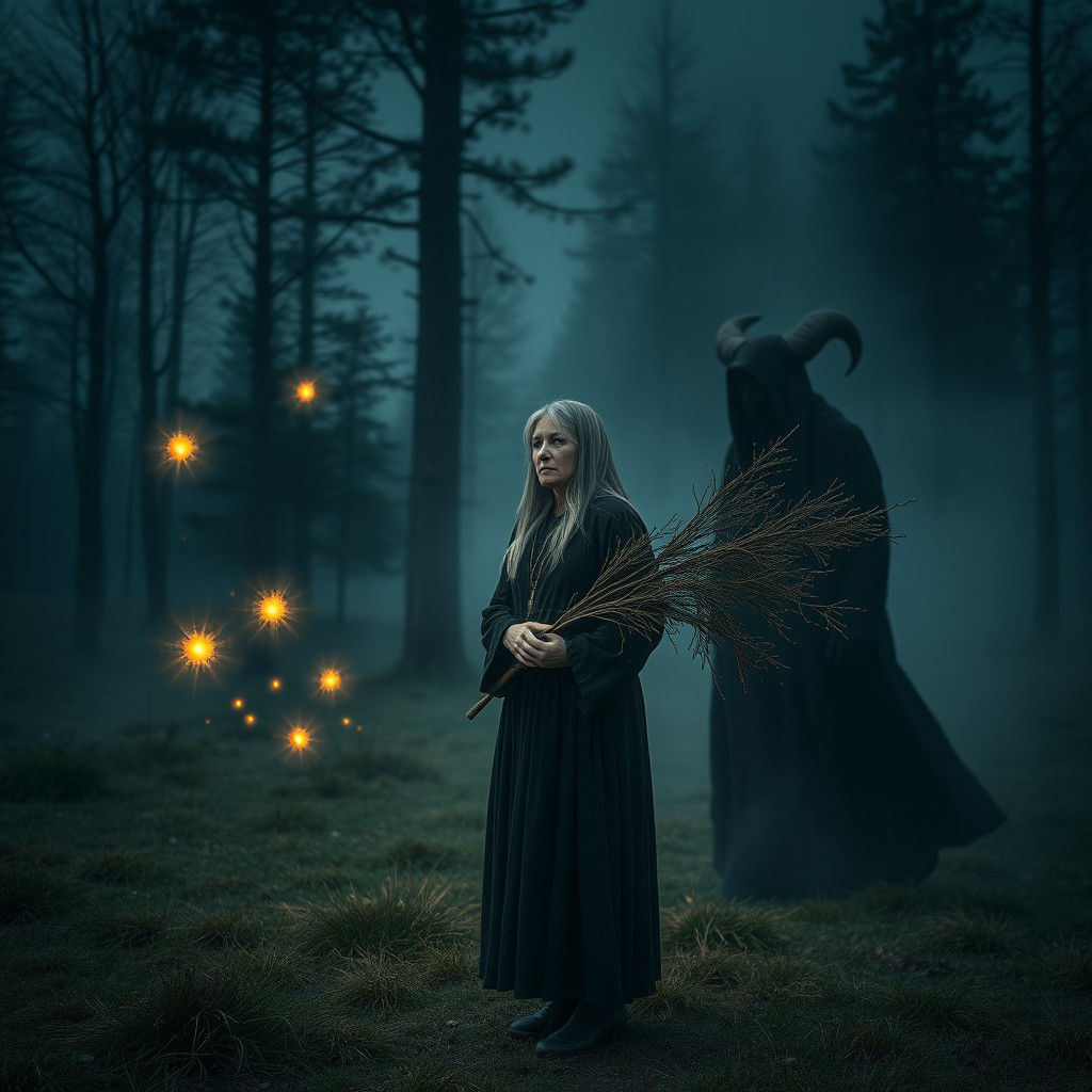 Mythological Finnish Landscape with Widow and Devil