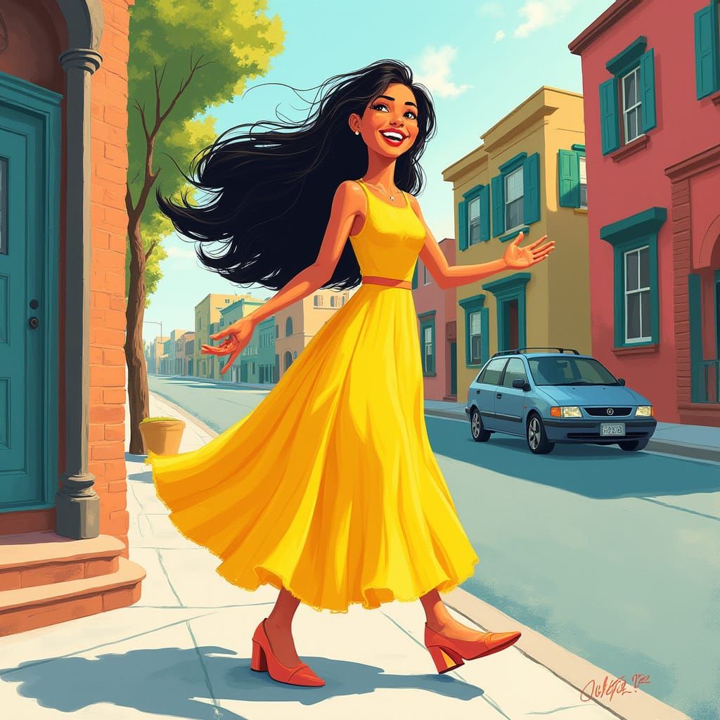 Infectious Smile: A Vibrant, Stylized Illustration