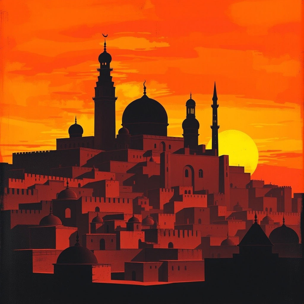 Majestic Timbuktu Sunset: Earthen Architecture in Futuristic...