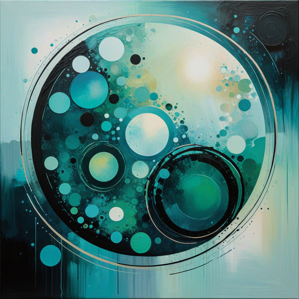 Surreal Circles of Isolation in Gradient Pastels