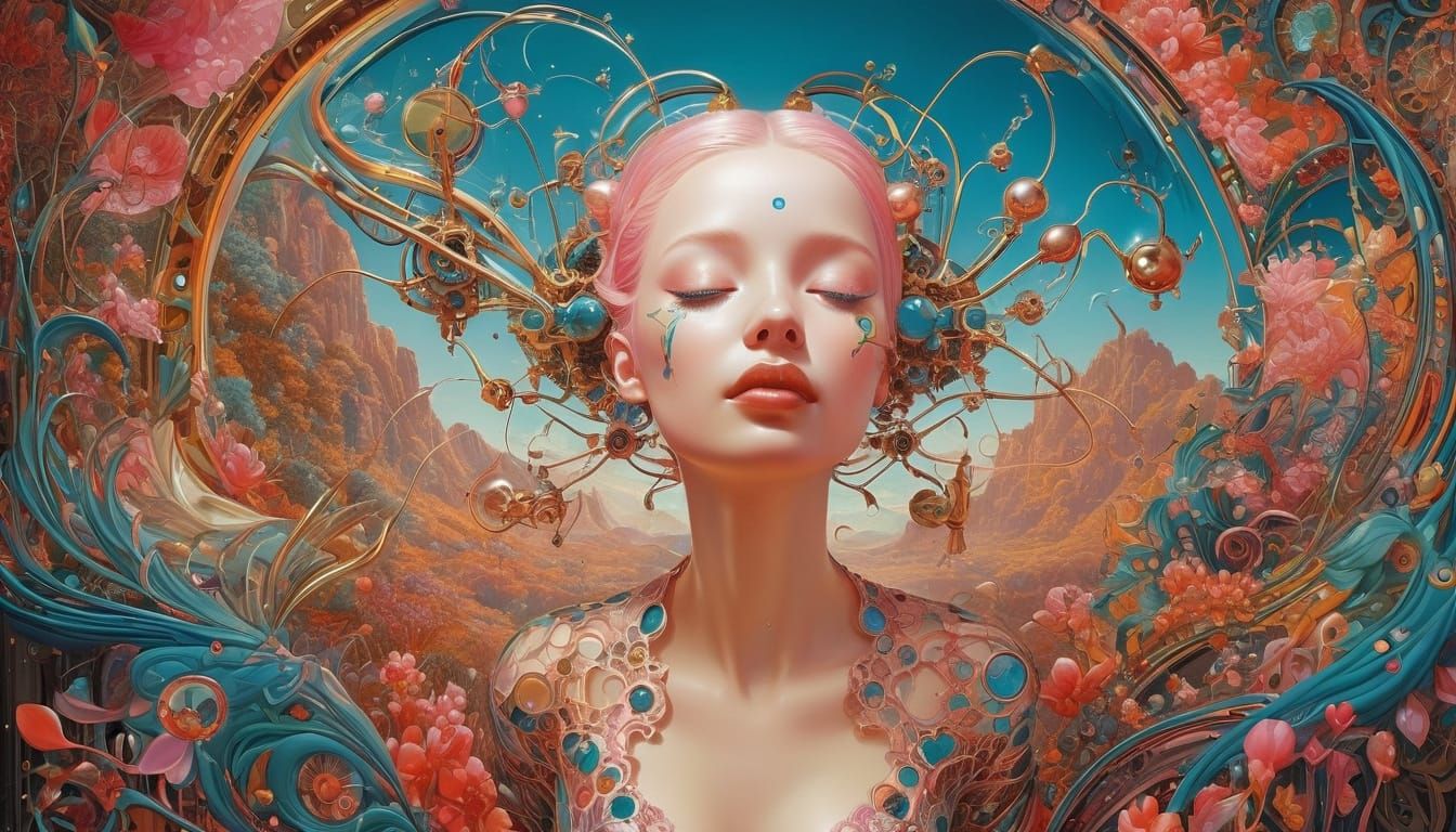 above view beautiful solarpunk aetherpunk idyllic utopian wo...