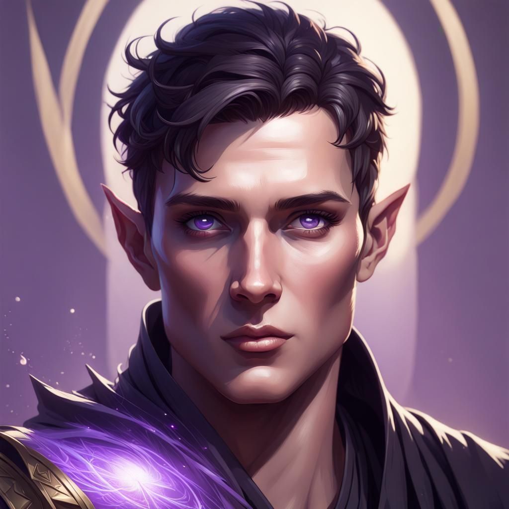 Fae King Portrait in Hyperdetailed Art Nouveau Style