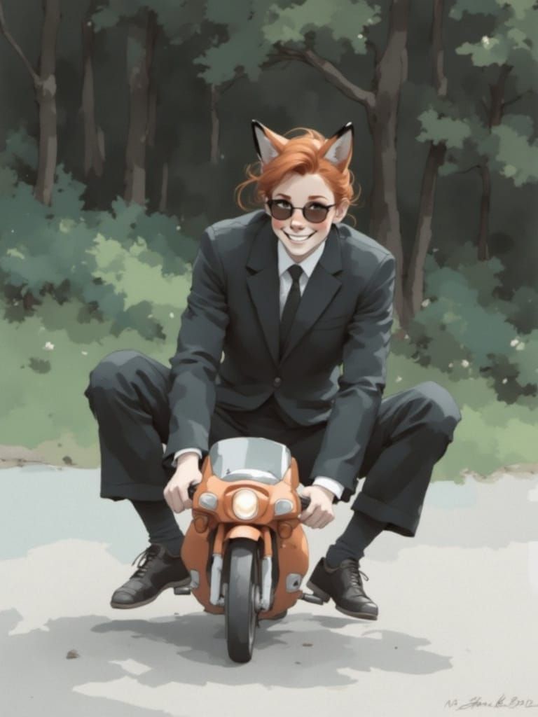 Vixen: "Ha-Ha-Ha!! Gangway..! Wow! This little motorcycle moves!!"