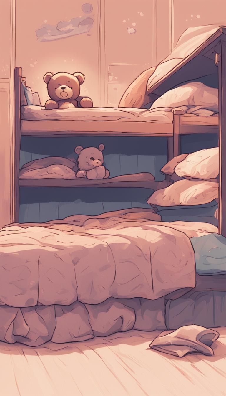 Cuddly Monster Emerging from Under Bed: Warm Concept Art