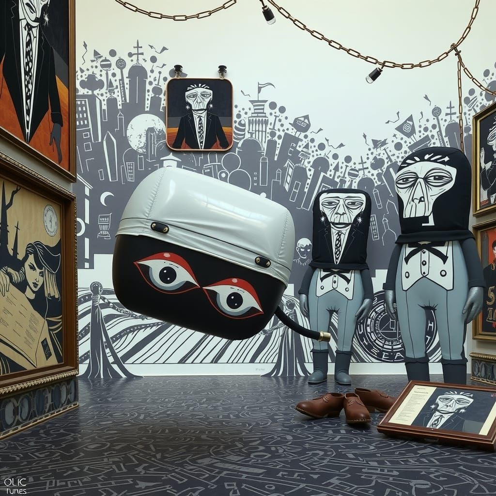 Vinyl Figures in Linocut Art Gallery