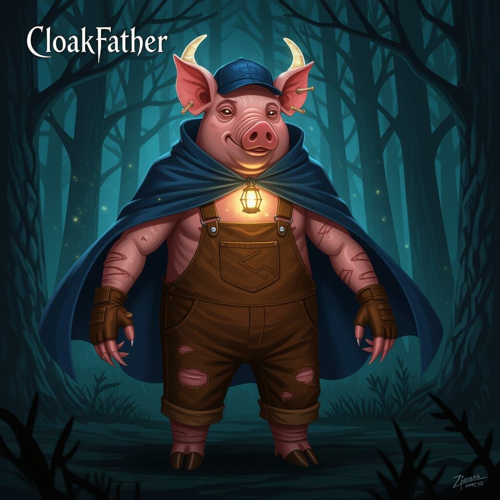 Cloakfather Pig Monster in Eerie Forest