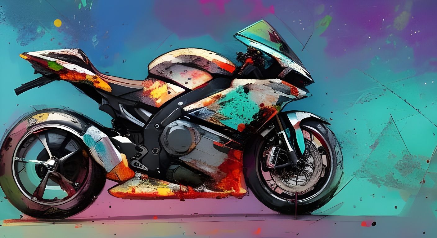 Futuristic Sport Bike Speedpaint Fine Art