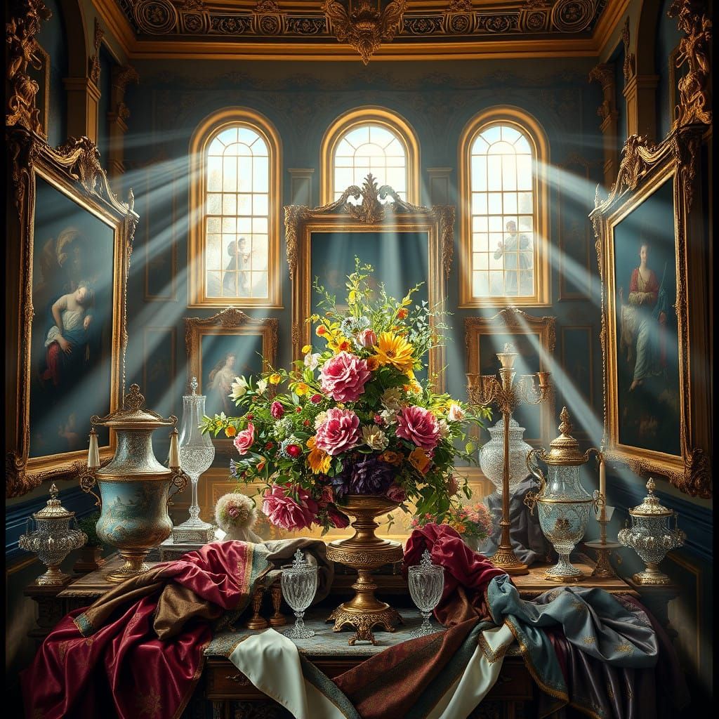 Baroque Still Life in Quadrature Style