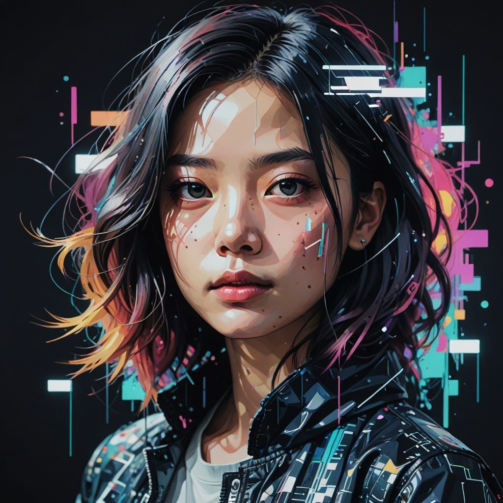 Glitch Portrait of an AI Artist