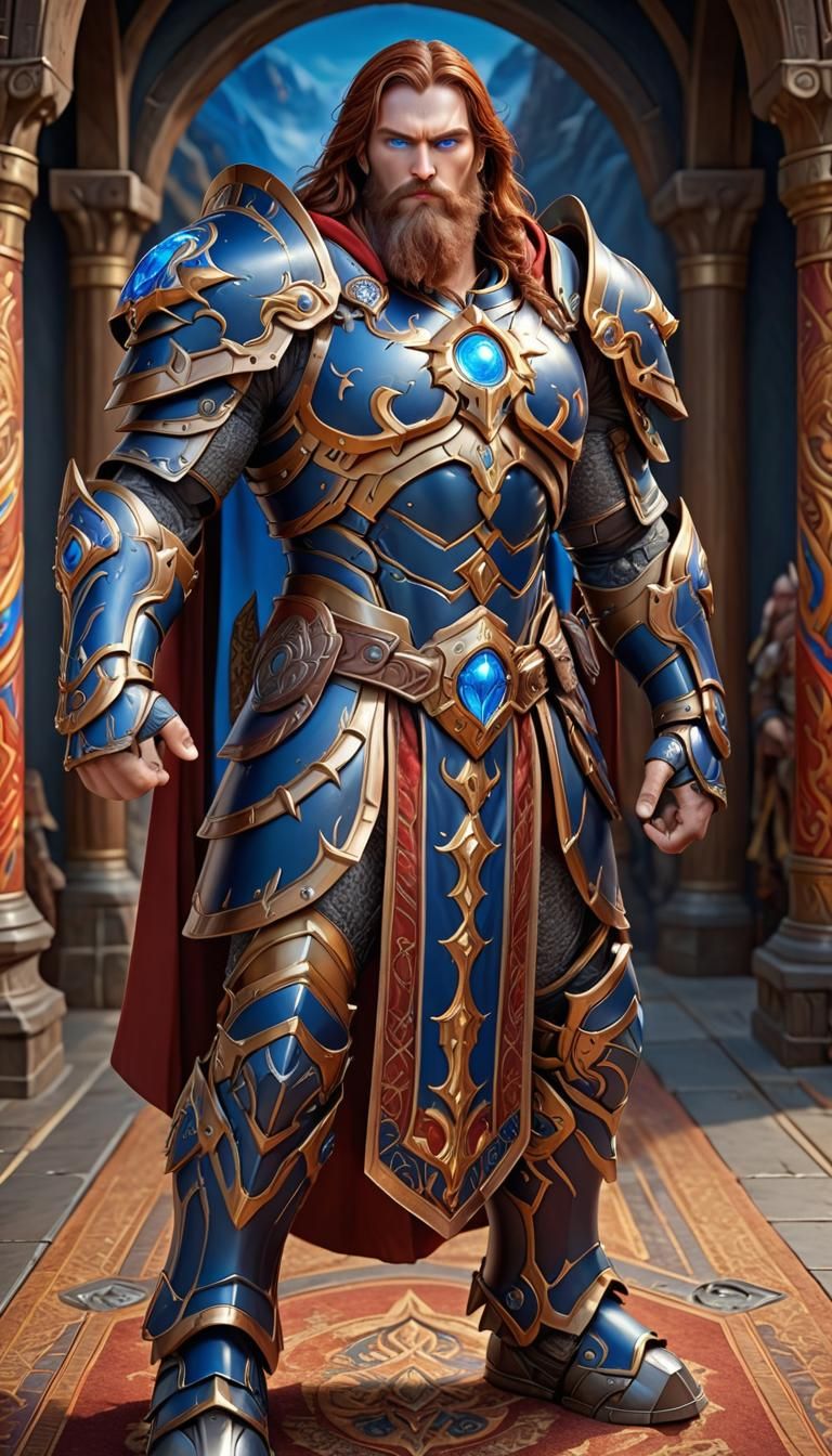 Mighty God Man in Warcraft Style Armor