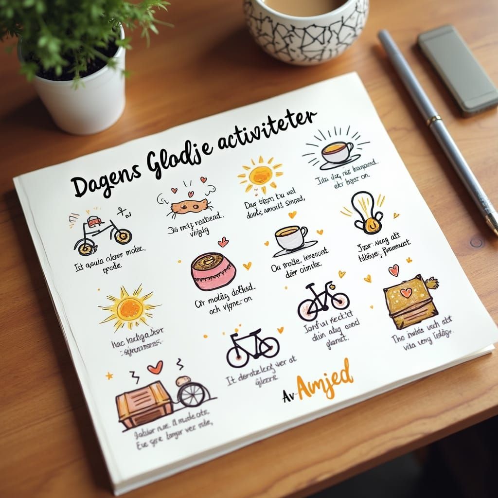 Cozy Hand-Drawn Journal Page with Joyful Doodles