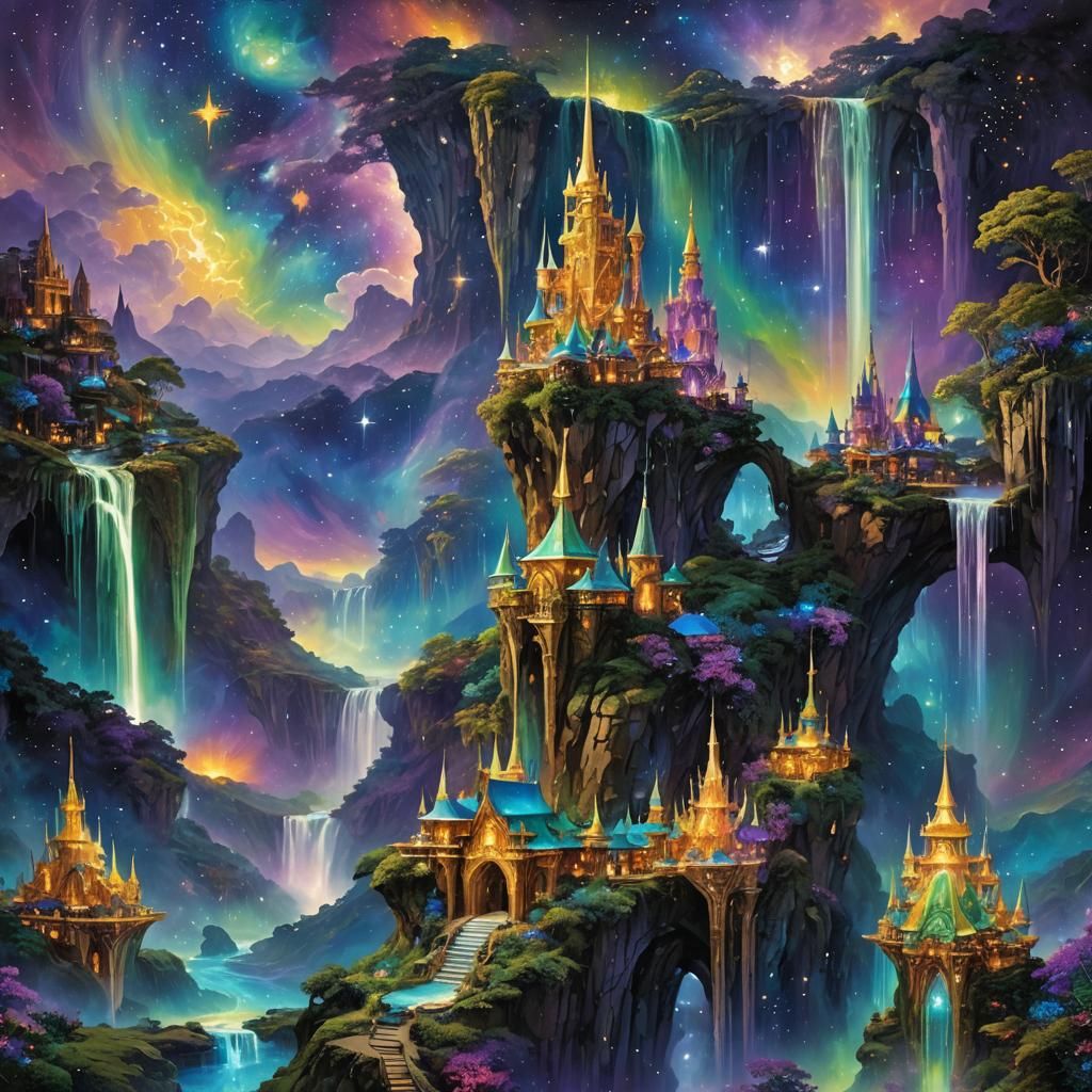 Iridescent Archipelago of Crystal Spires: Dreamscape