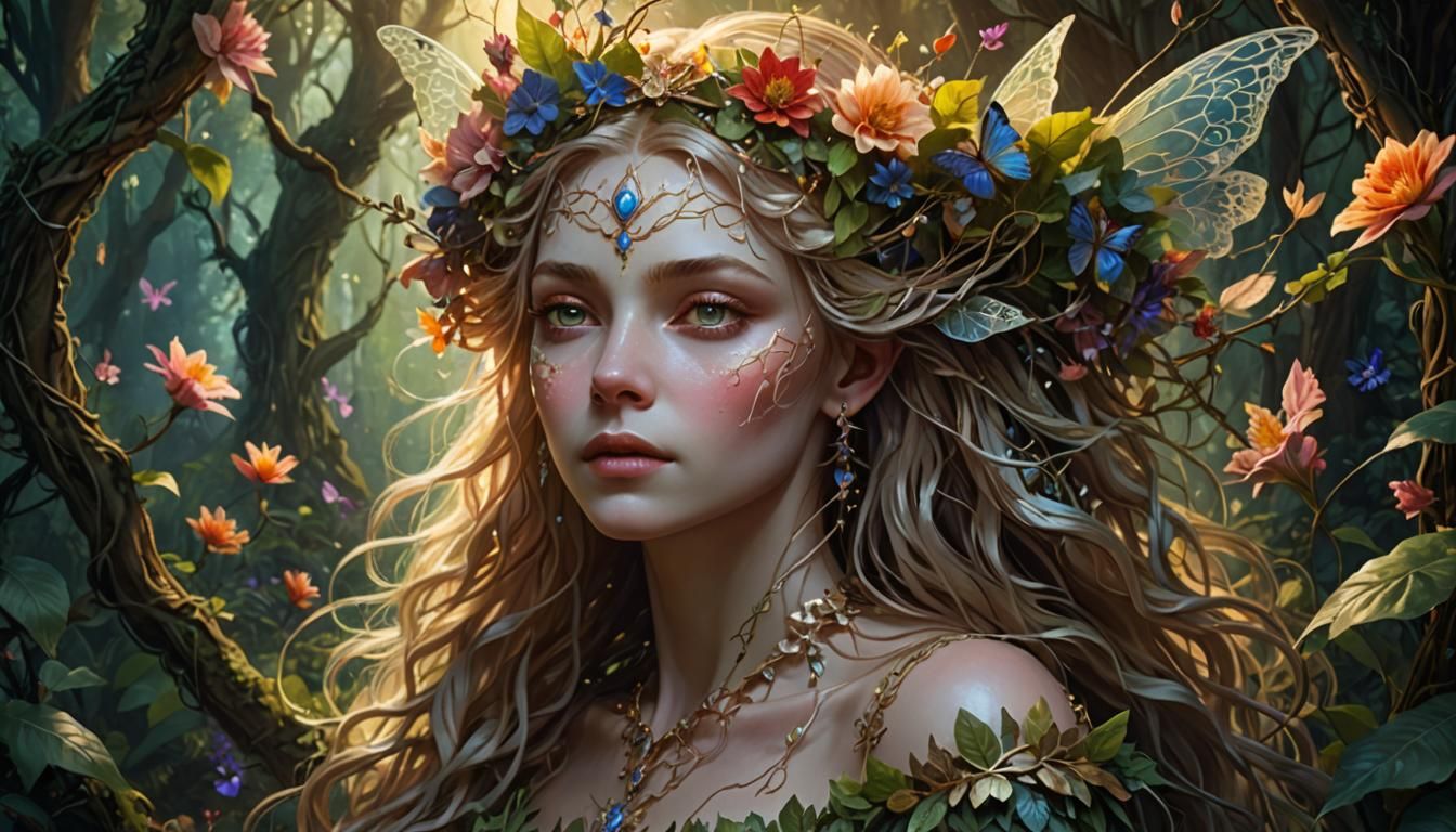 Ethereal Portrait of Titania, Fairy Queen