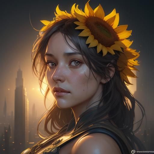 Sunflower City: Hyperdetailed 8k Resolution Concept Art