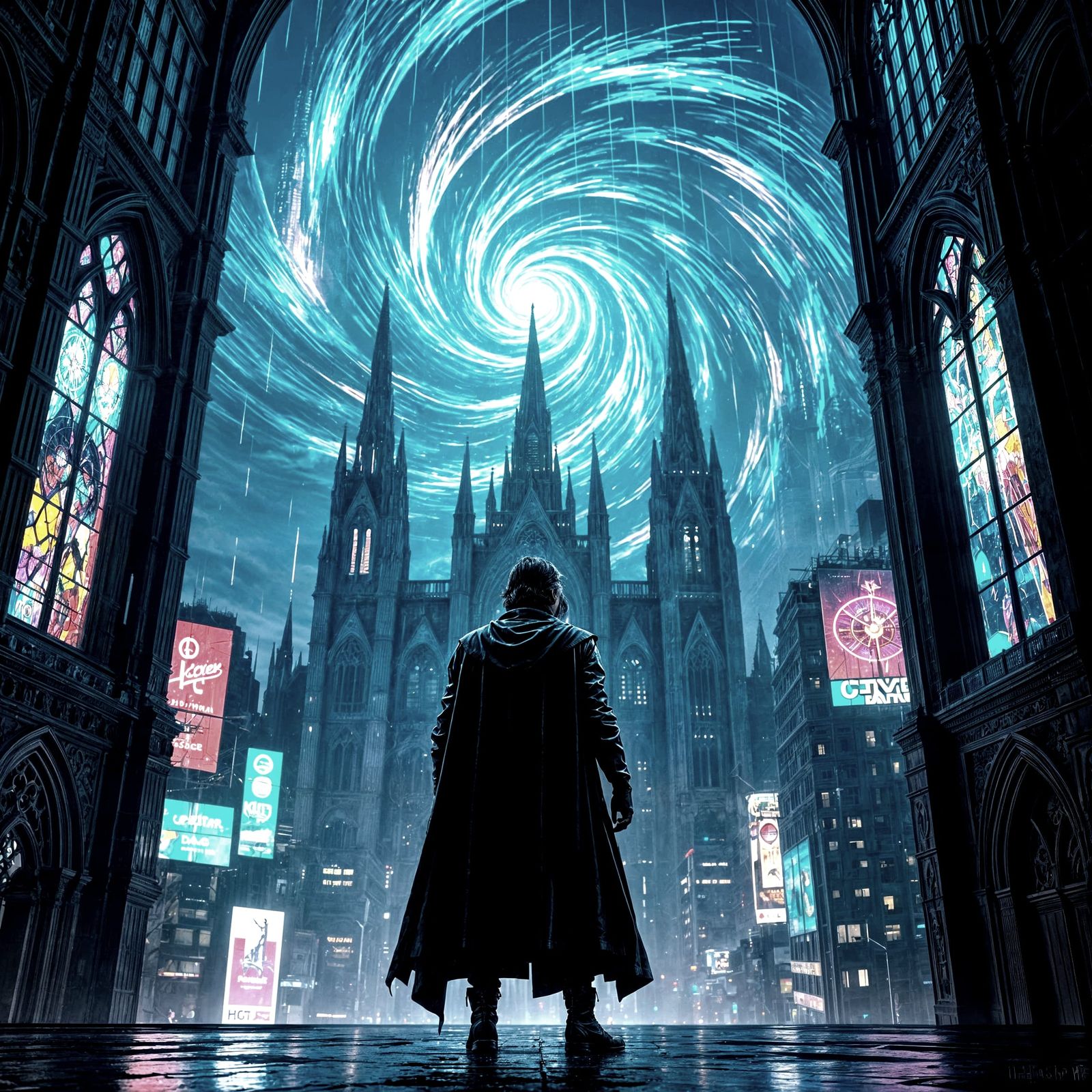 Cyberpunk Cathedral: A Gothic Vision of the Future
