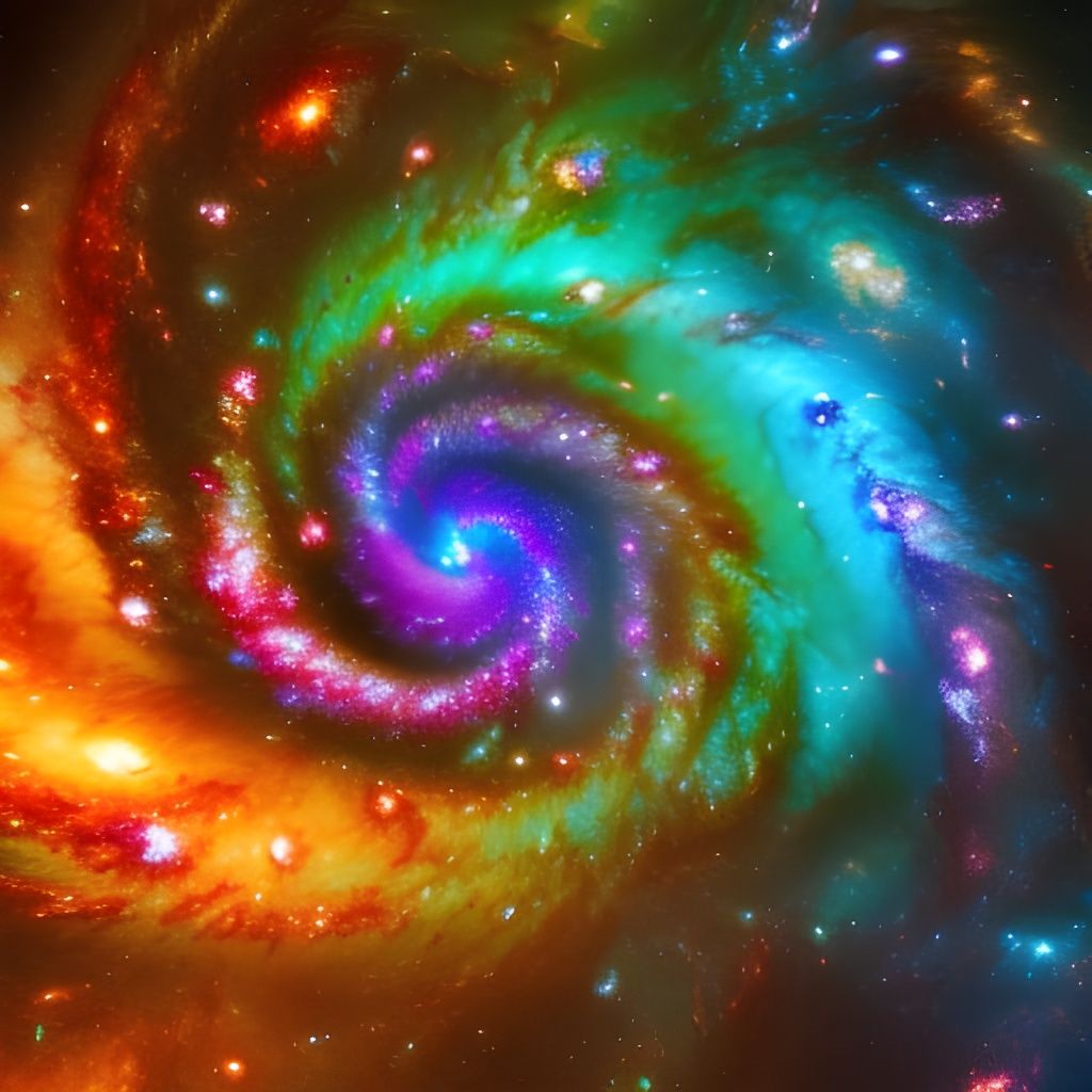 Rainbow Spiral Whirlpool Galaxy Concept Art