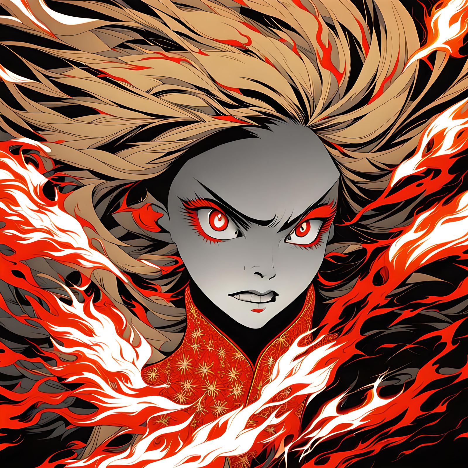 Anime Fireball: Diamond Dress and Blonde Hair