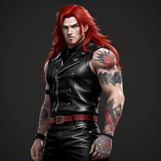 Cyberpunk-Inspired Anime Wrestler in High Contrast Black Lea...