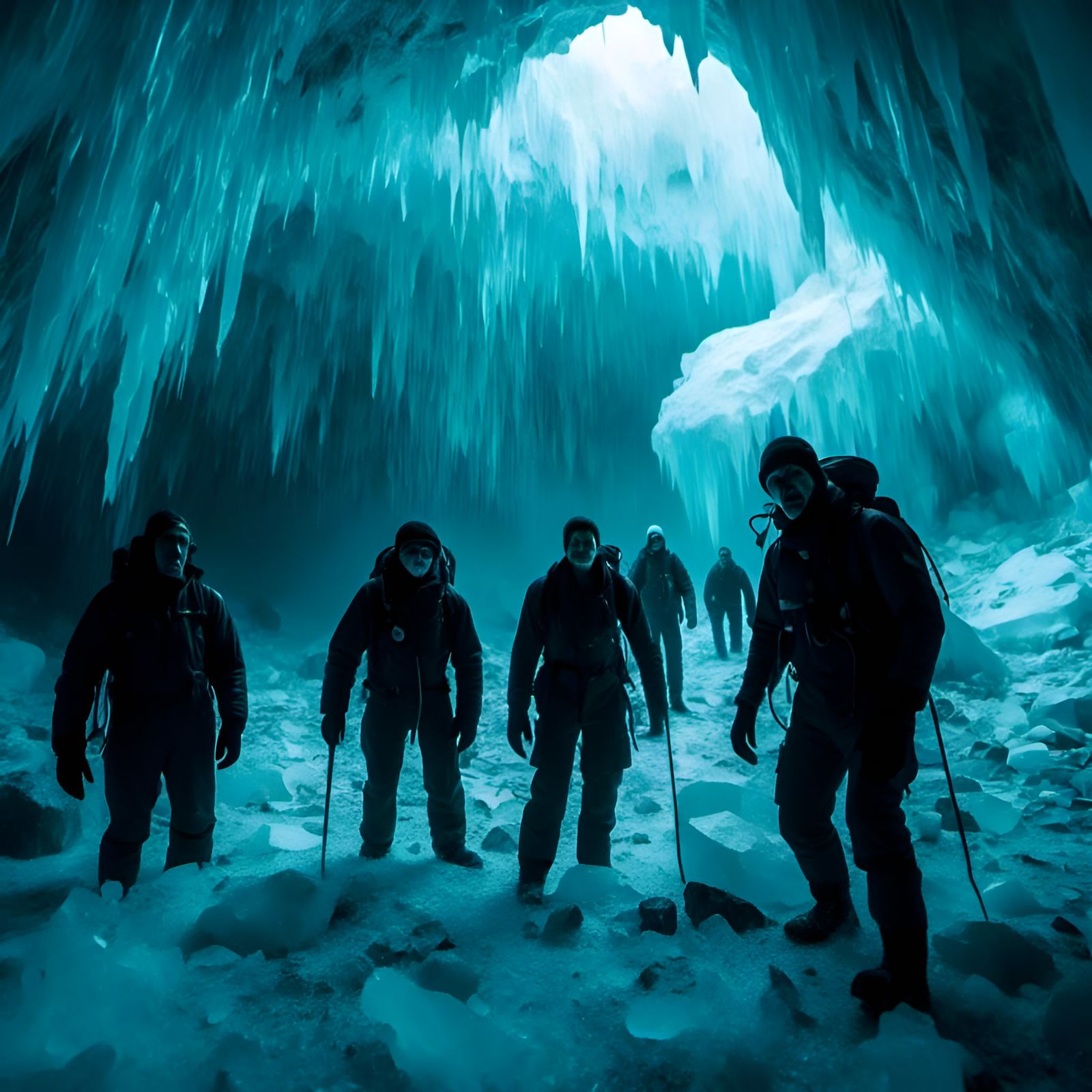 Antarctic Horror: Floating Rocks in Ice Cave