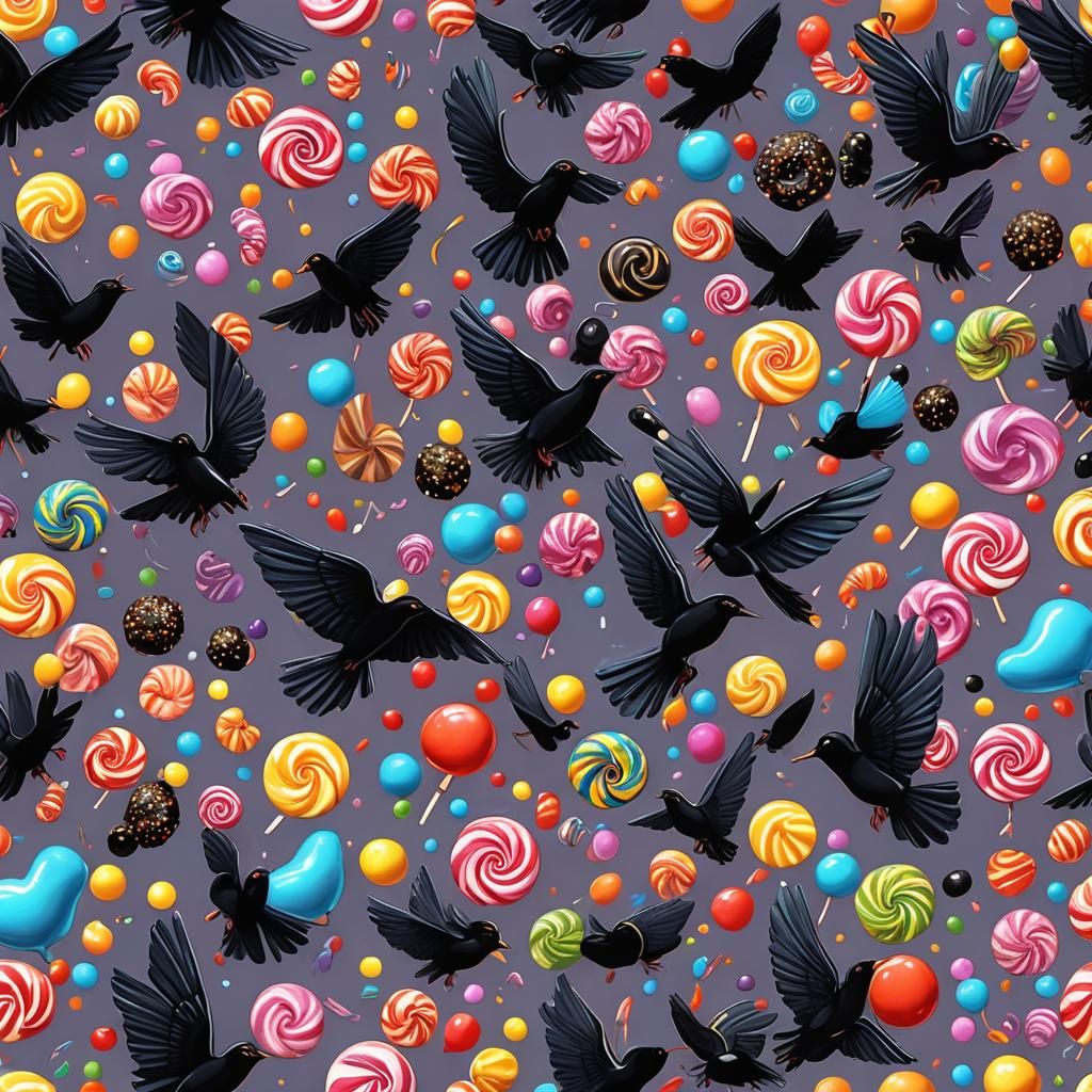 Whimsical Dark Air-Life in Candy Art Style