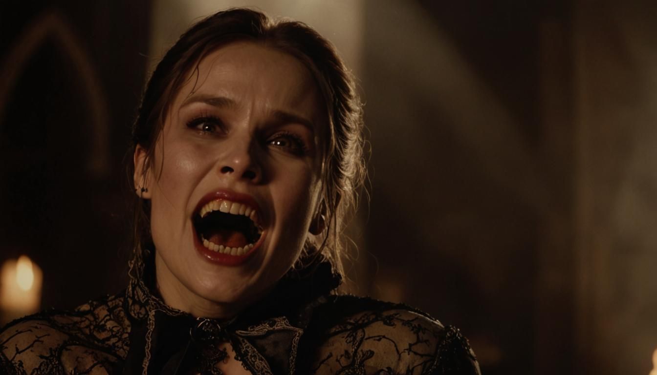 Kristen Bell as Gothic Vampire in Dark Portrait