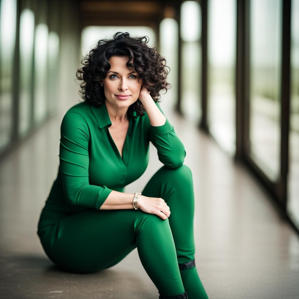 Green Thursday: Curly Hair Portrait in Natural Light
