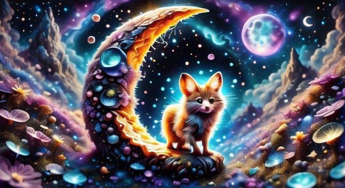 Surreal Mouse Dreams on a Glittering Cheese Moon