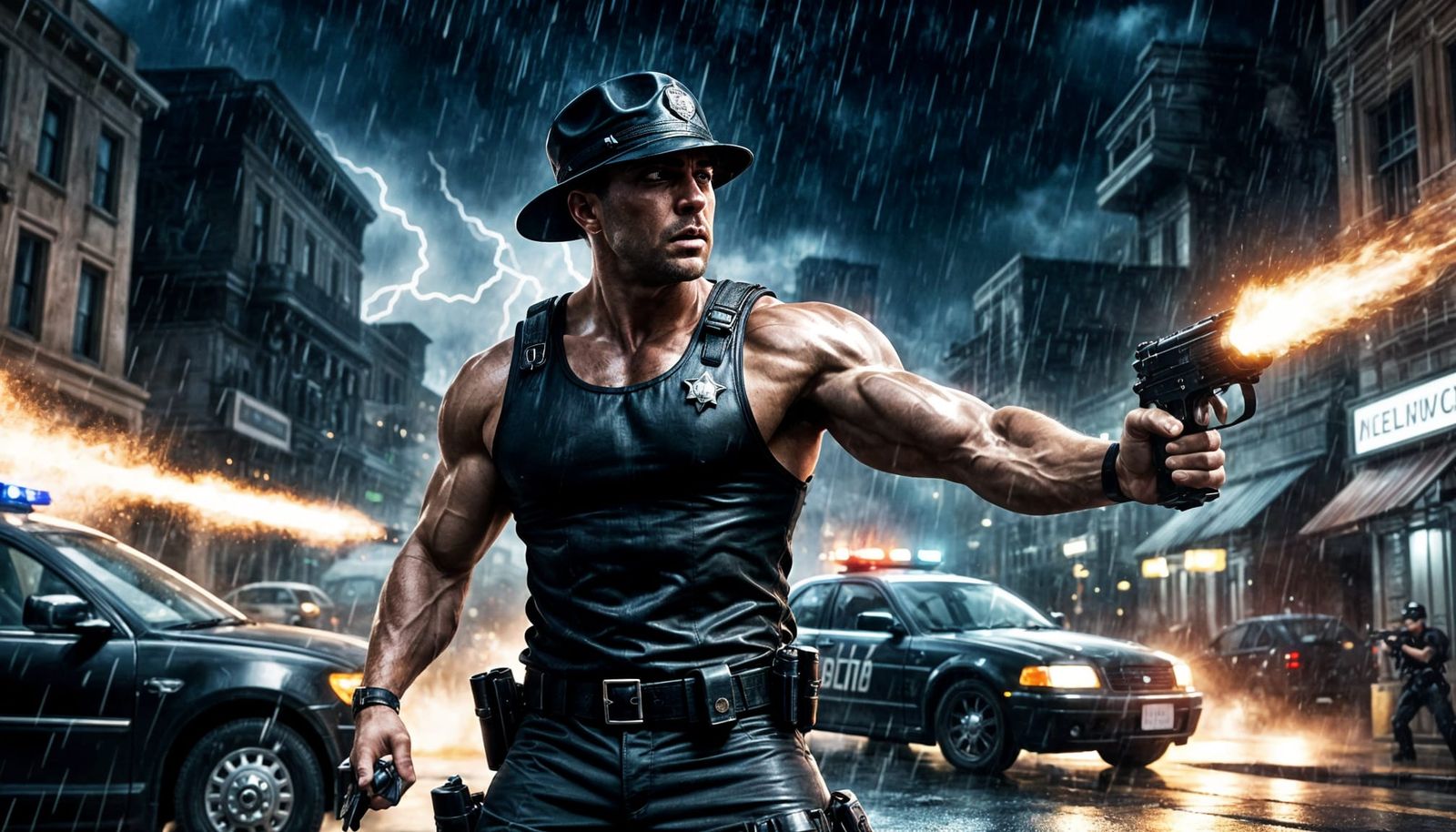 Epic Hollywood-Style Cop Engages in High-Stakes Gunfight at....